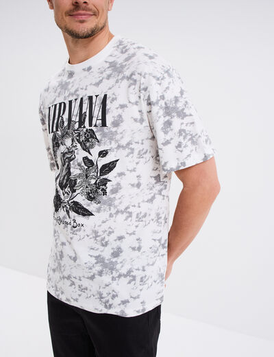 T-shirt manches courtes coton Nirvana blanc homme