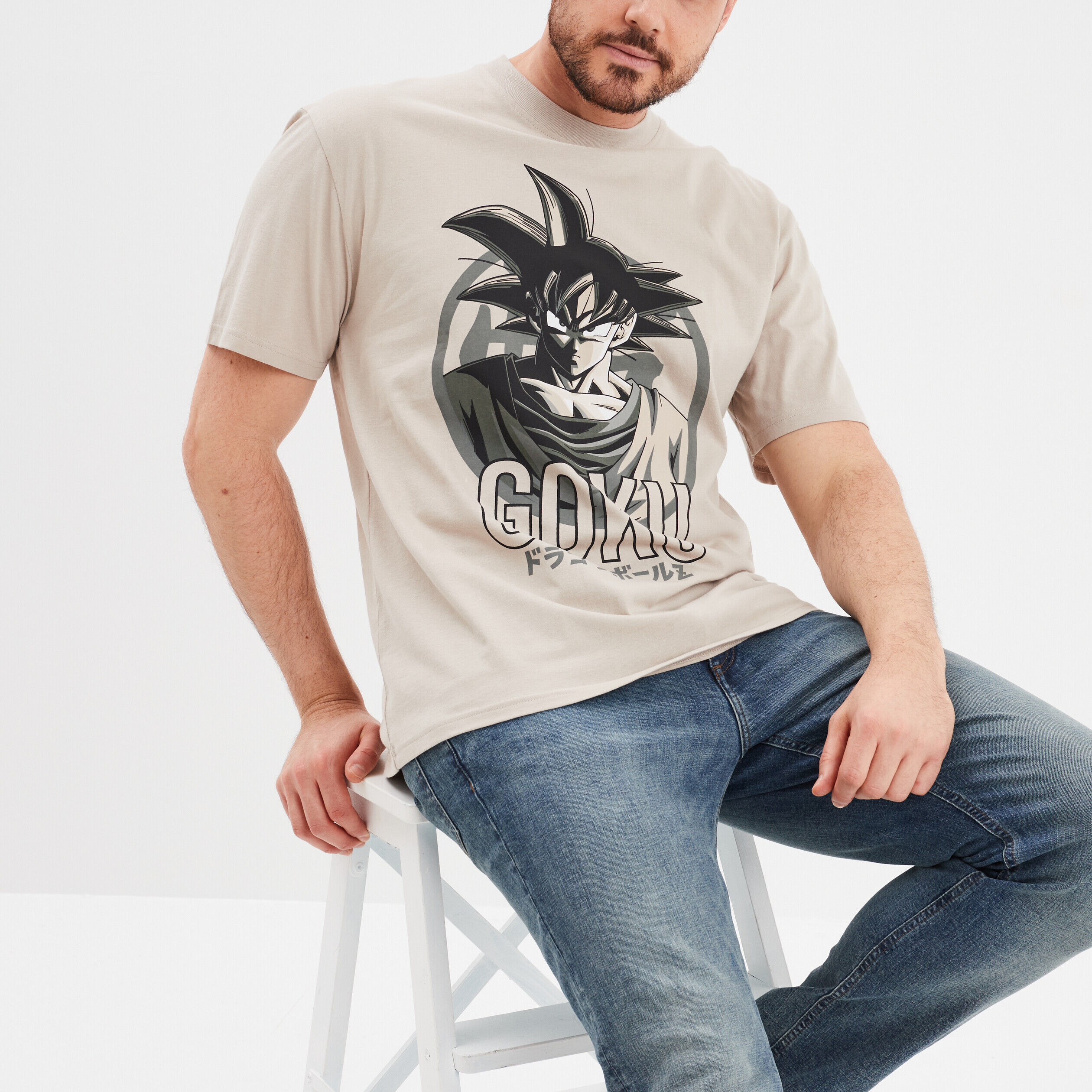 T-shirt col rond Dragon Ball Z Goku sable homme