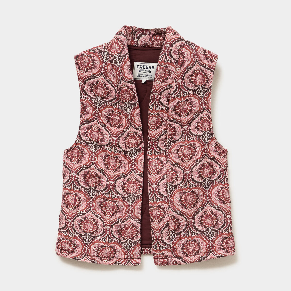 Veste sans manches matelass&eacute;e marron chocolat femme