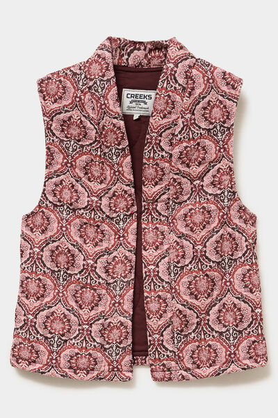 Veste sans manches matelass&eacute;e marron chocolat femme