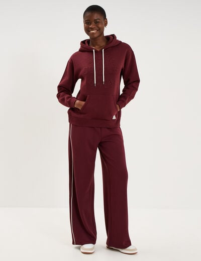 Sweat &agrave; capuche hoodie violet fonc&eacute; femme