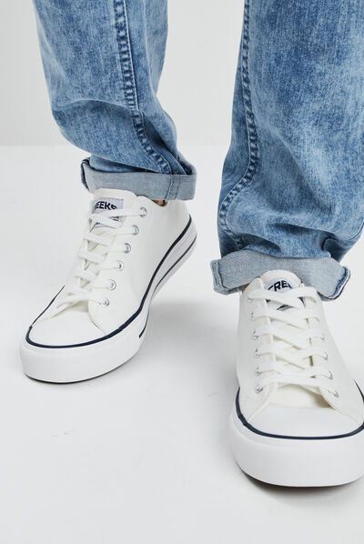 Tennis en toile à lacets Creeks blanc homme