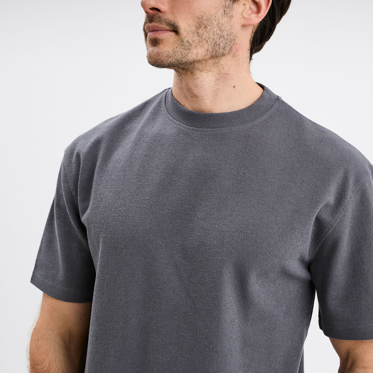 T-shirt col rond coton majoritaire gris foncé homme