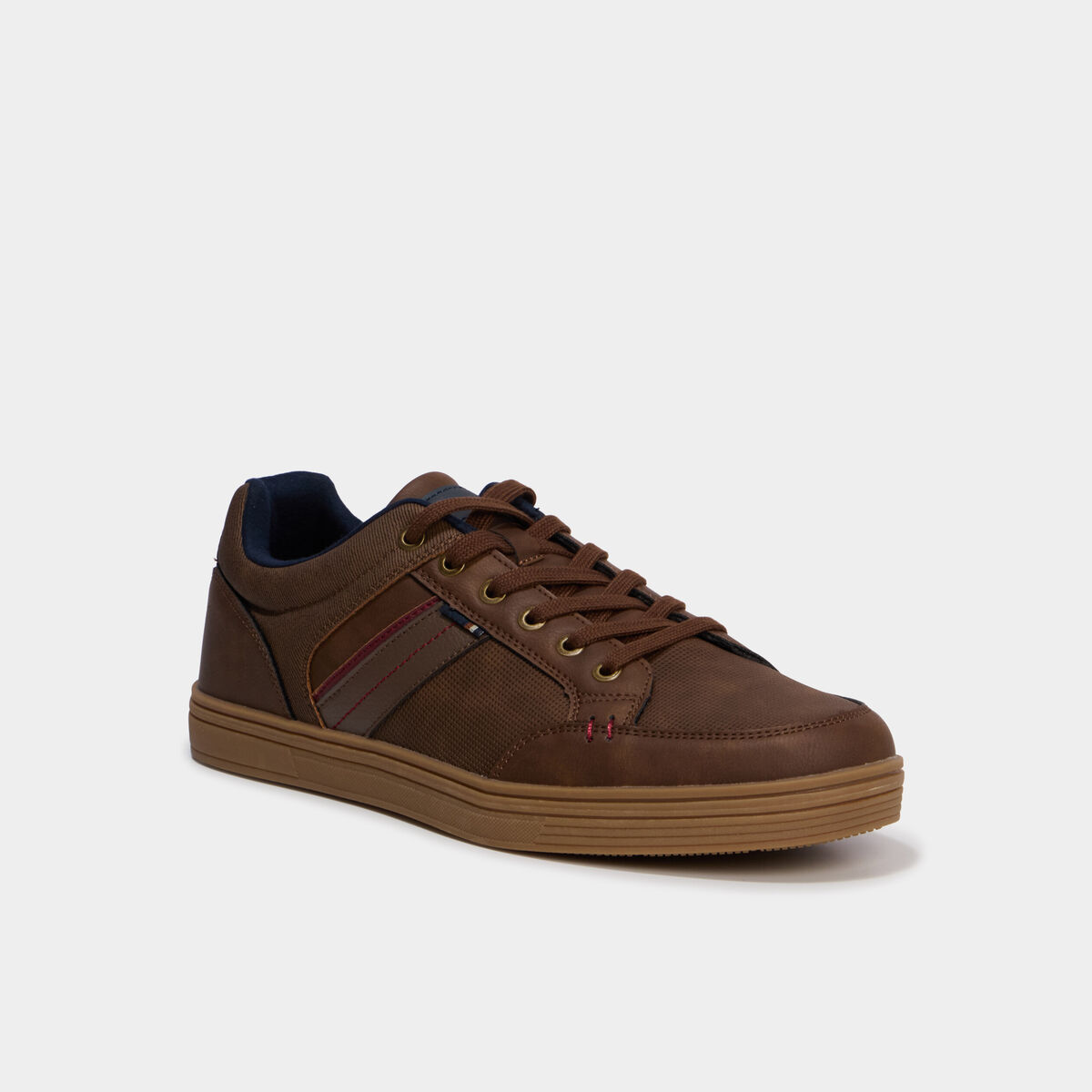Baskets &agrave; lacets marron homme