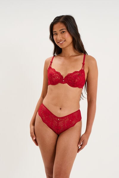 Soutien-gorge embo&icirc;tant dentelle rouge femme
