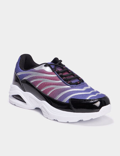 Baskets running semelles bulles violet femme