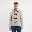 Gilet &agrave; capuche fourr&eacute;e ivoire homme