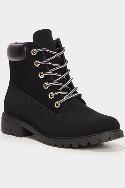 Bottines crant&eacute;es noir femme