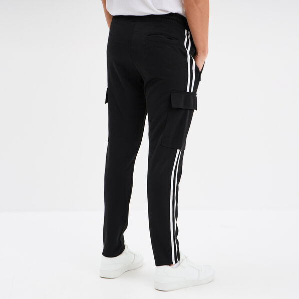 pantalon de jogging slim poches rabat noir homme Pantalon de jogging slim poches rabat noir homme