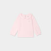 T-shirt col claudine manches longues rose clair b&eacute;b&eacute; fille