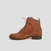 Bottines en cuir avec clous marron femme