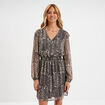 Robe courte taille élastiquée blanc femme