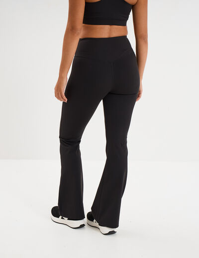 Legging de sport flare taille haute noir femme