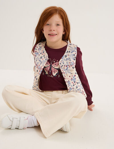 Gilet matelassé sans manches beige fille