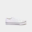 Tennis basses en toile à lacets blanc femme