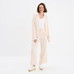 Chemise manches longues en gaze de coton beige femme