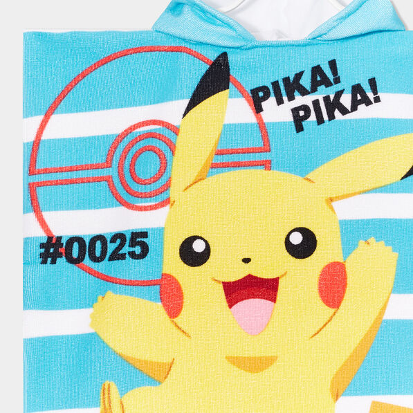 Cape de bain à capuche Pokémon Pikachu bleu garçon