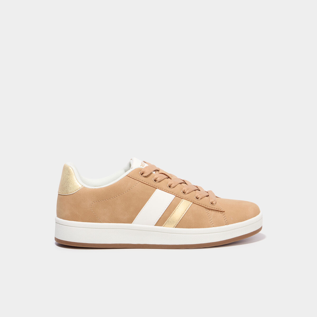 Tennis basses avec lacets sable femme