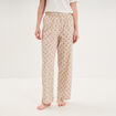 Pantalon de pyjama droit coton ecru femme