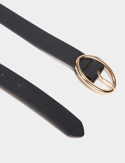 Ceinture boucle ovale noir femme