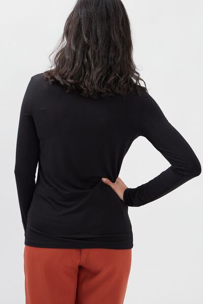 T-shirt manches longues noir femme