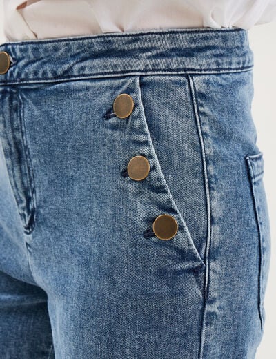 Jean large &agrave; pont denim triple stone femme