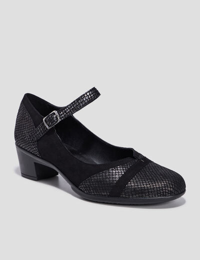 Escarpins en cuir noir femme