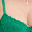 Soutien-gorge corbeille padd&eacute; dentelle vert menthe femme