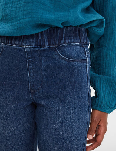 Jegging flare taille élastiquée bleu fille