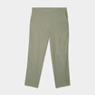 Pantalon chino droit en lin mélangé vert kaki femme grande taille