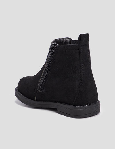 Bottines paillet&eacute; chelsea zipp&eacute;es noir b&eacute;b&eacute; fille
