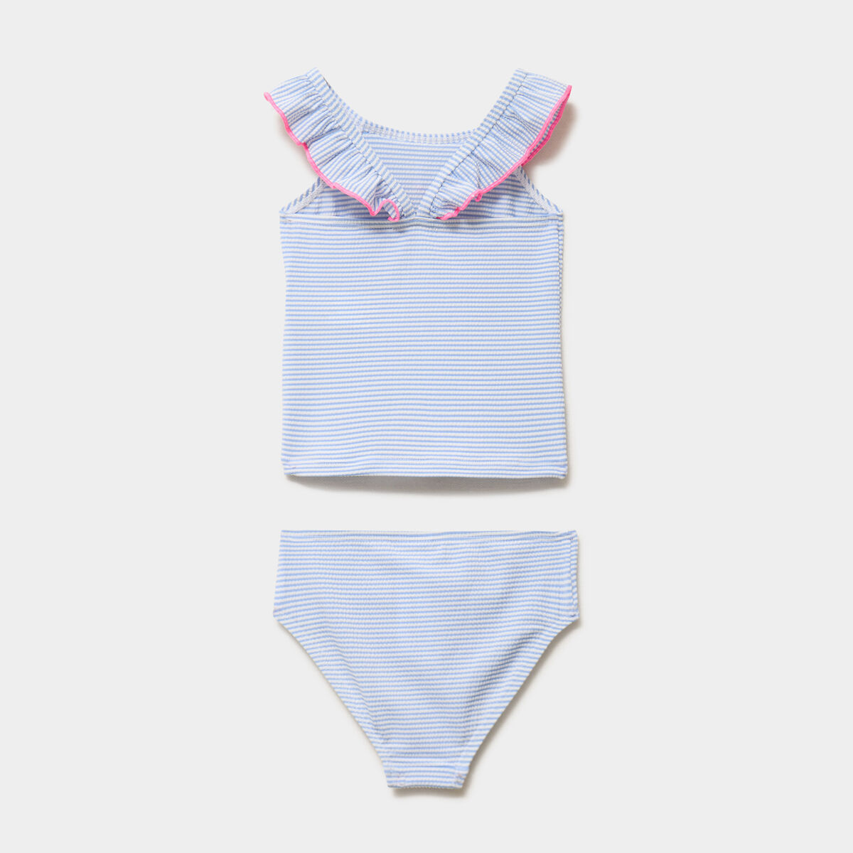 Maillot de bain 2 pi&egrave;ces volants bleu clair b&eacute;b&eacute; fille