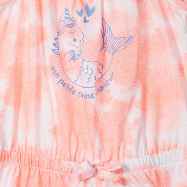 combishort bretelles fines volantees orange bebef Combishort bretelles fines volantées orange bébé fille