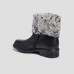 Bottines à fourrure en cuir noir fille