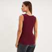 D&eacute;bardeur ajust&eacute; col rond coton bordeaux femme