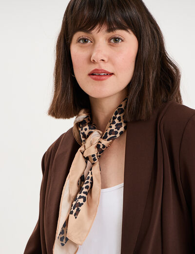 Foulard carr&eacute; effet satin sable femme