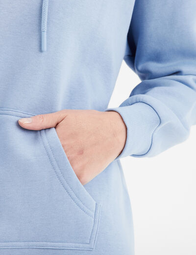 Robe sweat à capuche bleu clair femme