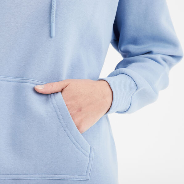 Robe sweat à capuche bleu clair femme