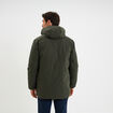 Parka mi-longue &agrave; capuche vert kaki homme