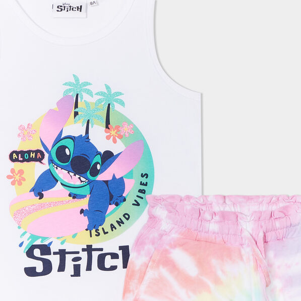ensemble short debardeur coton stitch multicolore fille Ensemble short débardeur coton Stitch multicolore fille