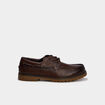 Chaussures bateau crant&eacute;es marron homme