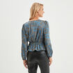 Blouse satin cintrée Mosquitos bleu pétrole femme
