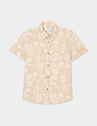 Chemise manches courtes sable garçon