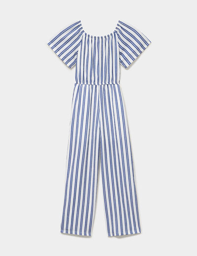 Combinaison pantalon manches courtes bleu roi fille