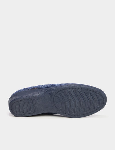 Chaussons compensés bleu femme