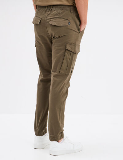 Pantalon cargo slim coton Liberto vert kaki homme