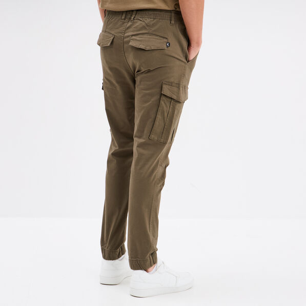 Pantalon cargo slim coton Liberto vert kaki homme