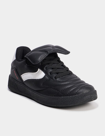 Tennis basses &agrave; lacets &eacute;lastiqu&eacute;s noir gar&ccedil;on