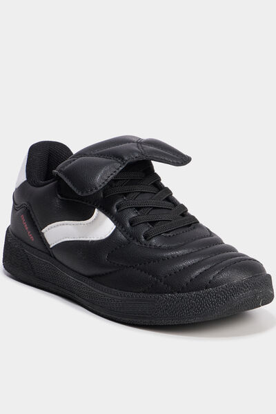 Tennis basses &agrave; lacets &eacute;lastiqu&eacute;s noir gar&ccedil;on