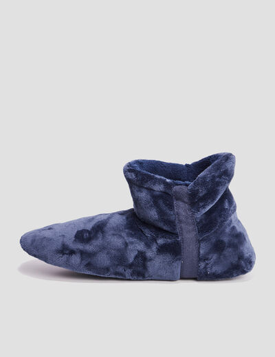 Chaussons boots aspect velours gris homme